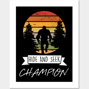 Retro Bigfoot Hide & Seek World Champion Posters and Art